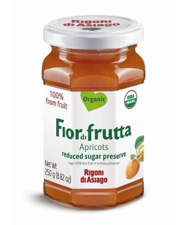 Rigoni di Asiago Fiordifrutta Organic Fruit Spread, Apricot, 8.82 Ounce Pack of 6 Apricot Standard Packaging