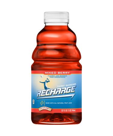 R.W. Knudsen Recharge Mixed Berry Flavored Juice Sports Beverage with Electrolytes, 32 Ounces