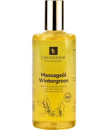 Greenendoor organic massage oil winter green 100ml fresh natural mint fragrance sport massage oil for regeneration & muscle relaxation natural cosmetics for back neck shoulder sports massage organic yo -yoba oil