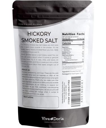 Viva Doria Hickory Smoked Sea Salt Hickorywood Salt Fine Grain 2 lb (907g) - Buy Online on GoSupps.com