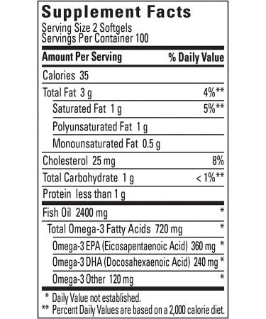 Nature Made Burp Less 1200 mg Fish Oil Supplements | Omega-3 for Healthy Heart Support | 200 Softgels, 100 Day Supply | 200 Count Pack - Buy Online on GoSupps.com