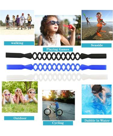 Buy Children's Glasses Band | Non-Slip Silicone Straps for Boys & Girls | Elastic Sports Glasses Holder in Black/Blue - Buy Online on GoSupps.com