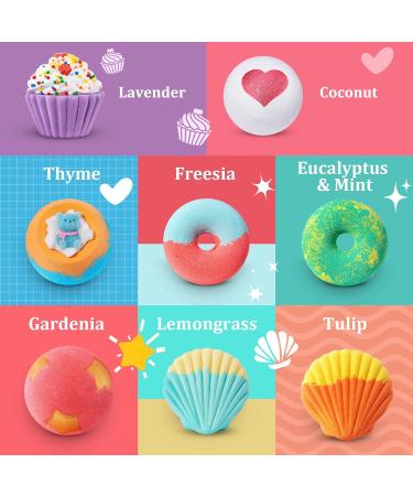 Perjoy 8pcs Nature Bubble Bath Bombs - Pamper Gifts Set for Kids, Girls, Women - Perfect for Easter, Mother's Day, Birthdays - Barbiepink - Buy Online on GoSupps.com