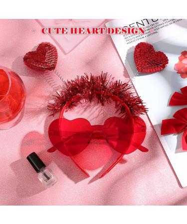 Frcolor Valentine's Day Heart Headband & Sunglasses | Sequin Heart Costume Accessories for Parties - Buy Online on GoSupps.com