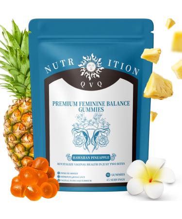 QVQ Pineapple pH Balance Gummies for Women's Health, Immune Support, Gluten-Free, Vegan Premium Feminine Balance Gummies for women-90 Count