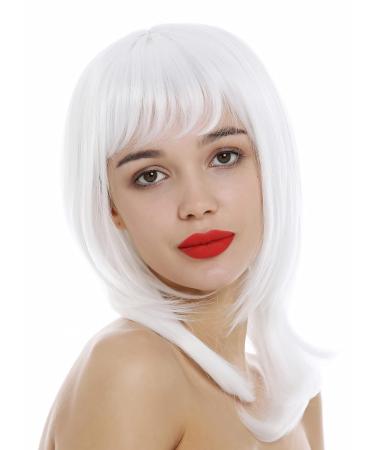 WIG ME UP 3003-1001 | White Shoulder Length Straight Layered Wig for Ladies - Medium Length Sliced Tips - International Shipping Available - Buy Online on GoSupps.com