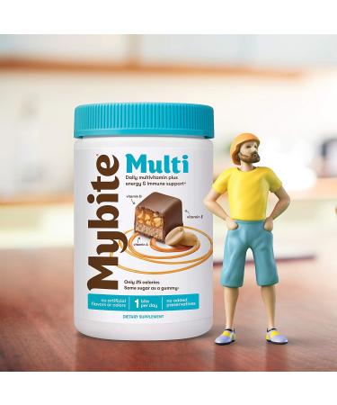 XPIWHTOW Mybite Chocolate Multivitamin - Immune Support for Whole Family | 30 Bites, Vitamins A, B6, B12, C, D, E, Folate - Buy Online on GoSupps.com