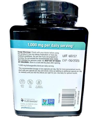 Generic Ashwagandha Supplement Organic KSM-66 Ashwagandha Vegetarian Supplement 180 Capsules 1000mg per Daily Serving Help Support Healthy Stress Management Response Pearl White - Buy Online on GoSupps.com