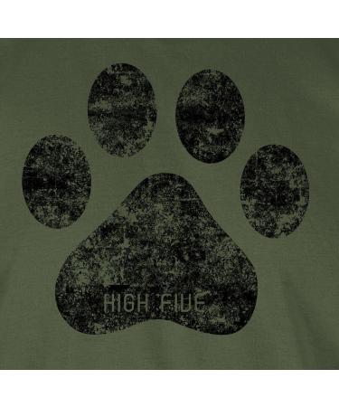 Shirtracer Men's T-Shirt - High Five Dog Paw Gift for Dog Owners - Army Green - International Shipping Available - Buy Online on GoSupps.com