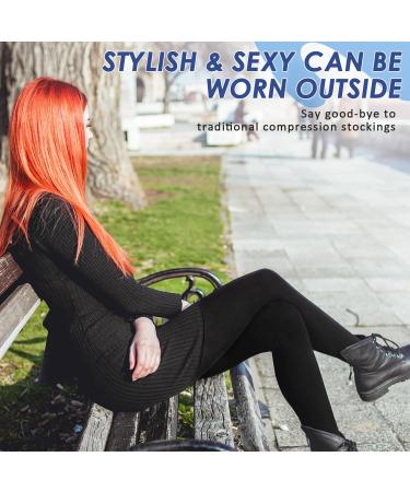 Beister 15-20 mmHg Medical Compression Stockings for Men & Women - Edema Compression Socks without Foot Silicone Band Long Support for Varicose Veins & DVT - Black - Buy Online on GoSupps.com