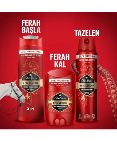  Old Spice Old Spice Epic Legend 3-in-1 Shower Gel for Men 400ml. For hair face and body long-lasting freshness fragrance of... - Buy Online on GoSupps.com