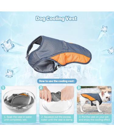 Buy All-Sopets Dog Cooling Vest | Breathable & Comfortable Summer Jacket with Reflective Strip | Blue-Orange Pet Clothing - Buy Online on GoSupps.com