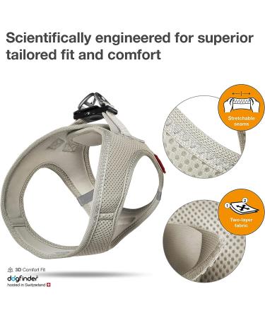 Shop Vest Harness Air-Mesh Grey 2XS - Premium Comfort & Durability for Small Dogs | No Curli D-Ring Buckle - Buy Online on GoSupps.com