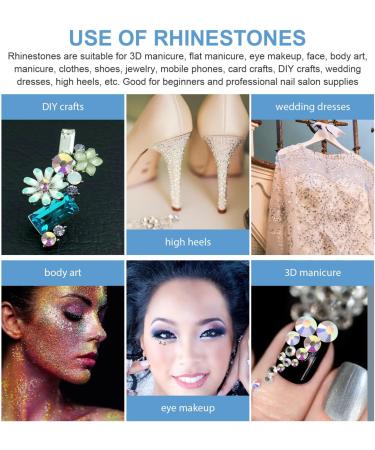 BESPORTBLE 1 Set Flat Rhinestone Accessories Nail Art Rhinestones Glass Charms Sequin Suit Nail Rhinestones for Acrylic Nails Nail Studs for Acrylic Nails Glass Nail Beads Diy Nail Charms Gem White - Buy Online on GoSupps.com