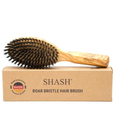 Since 1869 Hand Made in Germany - 100% Boar Bristle Hair Brush for Men and Women  For Thin To Normal Hair  Help Restore Natural Shine  Smooth Hair  Improve Texture  Exfoliate Scalp  Naturally Conditions and Detangles