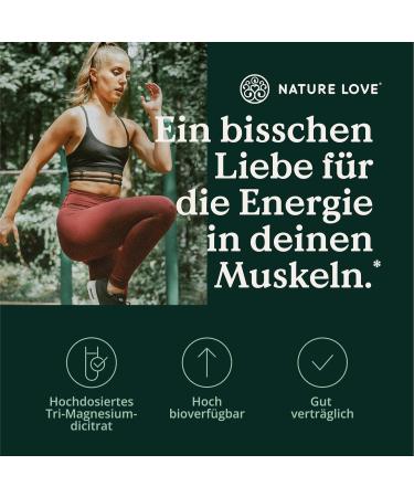 Nature Love Magnesium Citrate 2320 mg - High-Dose 180 Capsules Vegan & Additive-Free Laboratory Tested Made in Germany - Boost Your Magnesium Levels! - Buy Online on GoSupps.com
