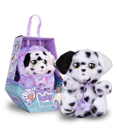 BABY PAWS Sleeping Puppies - Dalmatian An Interactive Plush Puppy Which Makes Sounds Opens and Closes Its Eyes and Has A Bag To Take The Puppy Around with You - Gift for Girls and Boys +18 Months