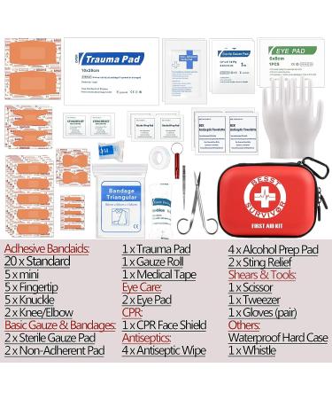 Portable Small First Aid Kit for Camping, Hiking, Car, Home - Compact Medical Supplies in EVA Case - Emergency & Medical Supplies - Buy Online on GoSupps.com