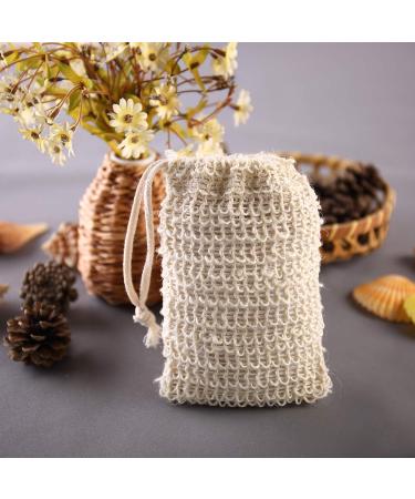 Trounistro 30 Pack Exfoliating Soap Bags - Natural Ramie Material - Handmade Mesh Pouch with Drawstring for Bath & Shower - Soap Saver - Buy Online on GoSupps.com