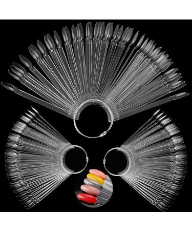 ZOENHOU 150PCS Transparent Nail Sticks, Plastic Nail Polish Sticks Nail Color Display Practice Nail Art Sample Sticks for Professional Use, Home DIY 150PCS Transparent Oval