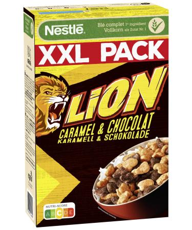 Nestlé Lion Cereals, Karamell and Schoko Cerealien mit Vollkorn, XXL Packung, 1st Pack (1 x 1 kg)