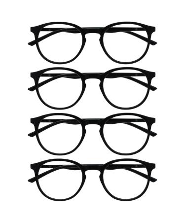 Opulize met reading glasses 4 Pack slim round frame spring hinges scratch-resistant black men women rrrr60-1 +2.00 black +2.00 diopters - Buy Online on GoSupps.com