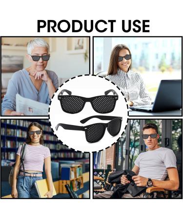 NODCOWS 2 Pack Pinhole Glasses - Perforated Raster Glasses for Eye Training & Relaxation | Foldable Grille Glasses for Clear Vision - Buy Online on GoSupps.com