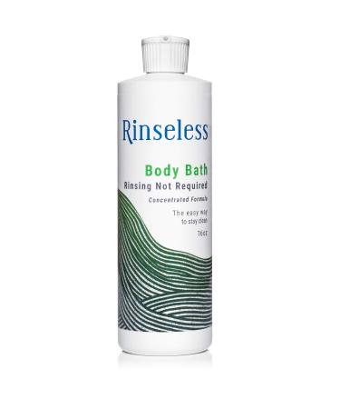 Rinseless Waterless Body Bath Wash 16 Oz | No Water Rinse Needed Concentrated Formula Makes 16 Sponge Baths 16 Ounce