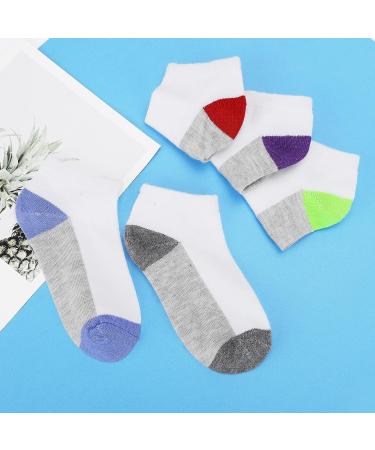 BOOPH 12 Pairs Kids Ankle Socks | Boys Girls Low Cut Half Cushion Athletic Socks | Multi1 | 6-8 Years - Buy Online on GoSupps.com