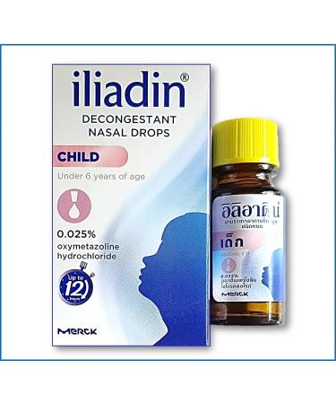 Iliadin Pediatric Nasal Decongestant 0.025% Drops - 0.34 oz | Relief for Children Under 6 - Common Cold, Sinusitis, Syringitis - Buy Online on GoSupps.com