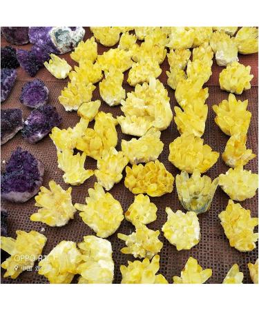 Natural Stones Crystal Cluster Minerals Green Geode Home Decoration Gemstone Specimen PEIQIYIN Reiki Crystal Stone (Color : Yellow Size : 400-500g) 400-500g Yellow - Buy Online on GoSupps.com