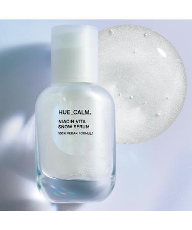 HUECALM Niacin Vita Snow Serum Korean Skincare for Brightening Hydration Oil Control 3% Niacinamide Vitamin C Serum & Ceramide Dark Spot Corrector Hyperpigmentation Treatment Gentle Daily Use