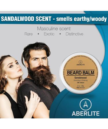 Aberlite Beard Balm - Sandalwood Scent | Natural Ingredients | 2oz | International Shipping Available - Buy Online on GoSupps.com