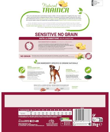 Natural Trainer Sensitive No Grain Dog Food for Medium & Maxi Adult Dogs with Trout and Potatoes - 3 kg - Buy Online on GoSupps.com