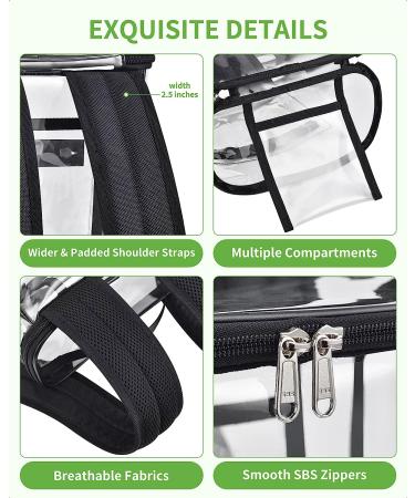 Girls' Heavy Duty Clear Backpack 12x12x6 - Stadium Approved Clear Lunch Bag with Adjustable Shoulder Strap - Buy Online on GoSupps.com