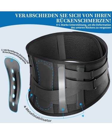 Zeamo XL Back Support for Men & Women | 5-Strut Lumbar Support Belt for Gym Herniated Disc Sciatica & Scoliosis - Buy Online on GoSupps.com