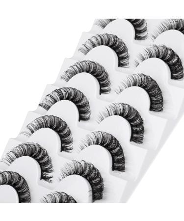 JIMIRE Fluffy Curly Faux Mink False Eyelashes - Cat Eye Russian Look - 7 Pairs Pack - Buy Online on GoSupps.com