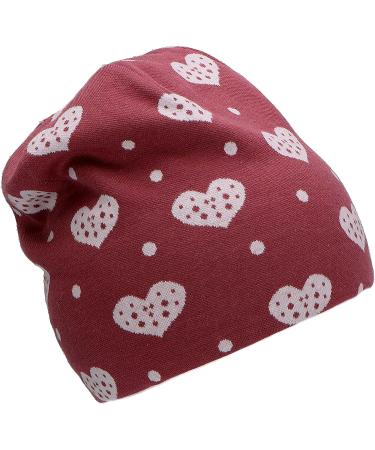 Buy Sterntaler Baby Girls Beanie - Slouch Hat with Heart Design Cotton Fleece Lining in Blackberry Pink - Perfect for Kids - Buy Online on GoSupps.com