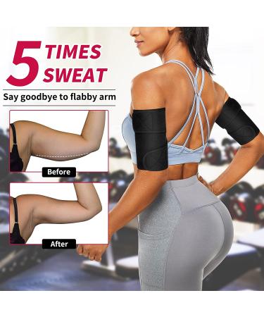Neoprene Arm Trimmers Sauna Sweat Band for Weight Loss - Black Arm Trainers (Pair) - Buy Online on GoSupps.com