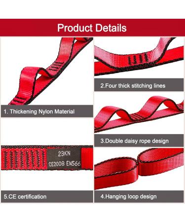 Buy Dasking Daisy Chains - 23KN Strong Yoga Hammock Extension Belt | Adjustable Nylon Exercise Strap for Climbing Aerial Yoga Pilates & Fitness (2 Pieces 110cm Red) - Buy Online on GoSupps.com