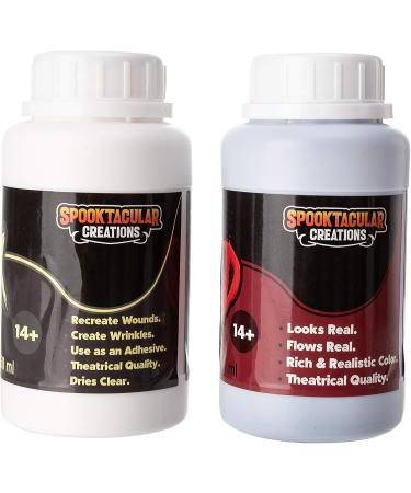 Spooktacular Creations Liquid Latex, Fake Blood & Wax Set for Halloween Costume Makeup - Zombie, Vampire & Monster Dress Up - 8.45 oz & 1.76 oz - Buy Online on GoSupps.com