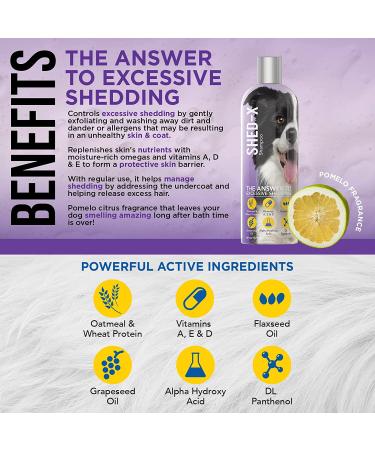 Shed-X Shed Control Shampoo for Dogs 16 oz - Reduce Shedding, Infused with Vitamins and Antioxidants for a Healthy Skin and Coat - Buy Online on GoSupps.com