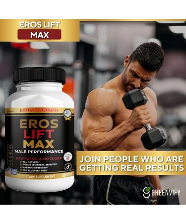GREENVIFY Eros Lift Max Male Performance Supplement Extra Strength Organic Maca Root (2) - Buy Online on GoSupps.com