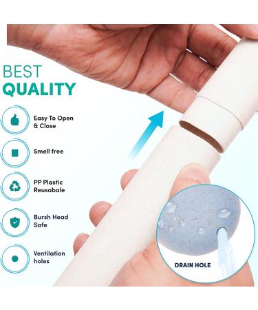 4-Pack Portable Ventilated Toothbrush Cases for Travel, Camping, and Home - Buy Online on GoSupps.com
