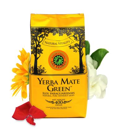 Yerba Mate Green |Las Flores |Brazilian Mate Tee 400g |Refreshing Mate Tea |With marigold blumblxe4tter cornflower jasmine and roseblatter
