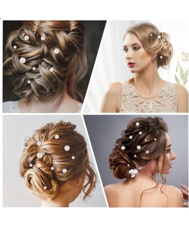 DSLSQD 40 Pieces Pearl Bobby Pins Wedding Pearl Hair Pins Bridal Hair Pins U Shape Pearl Rhinestone Hair Pins Wedding Hair Accessories for Bride Bridesmaid Women Hair Styling (Gold) - Buy Online on GoSupps.com