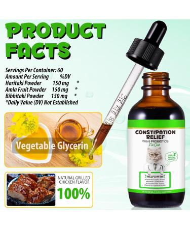 Cat Constipation Relief Cat Laxative Constipation Relief for Cats Stool Softeners Cat Probiotics for Indoor Cats Promotes Digestive Health 2 Fl.oz - Buy Online on GoSupps.com