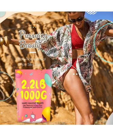 FAVIRZCE Hard Wax Beads 2.2LB - Brazilian Coarse Hair Removal Formula - With Measuring Spoons - Pink Wax Beans for Women and Men - Buy Online on GoSupps.com
