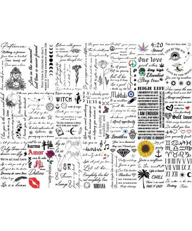 IMPRESSED Realistic Self Care Temporary Tattoos - 42 Custom Sheets with Inspirational Affirmation Words and Motivational Quotes - Buy Online on GoSupps.com