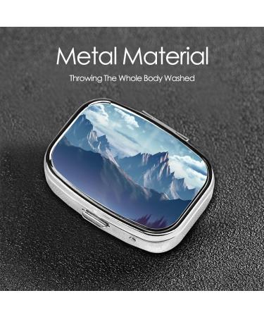 Mountain Printed Square Pill Box | Portable Travel Medicine Organiser | International Shipping - Buy Online on GoSupps.com